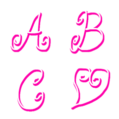 [LINE絵文字] 可愛いリボンのアルファベット絵文字の画像