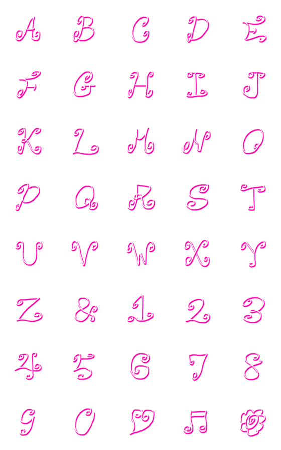 [LINE絵文字]可愛いリボンのアルファベット絵文字の画像一覧