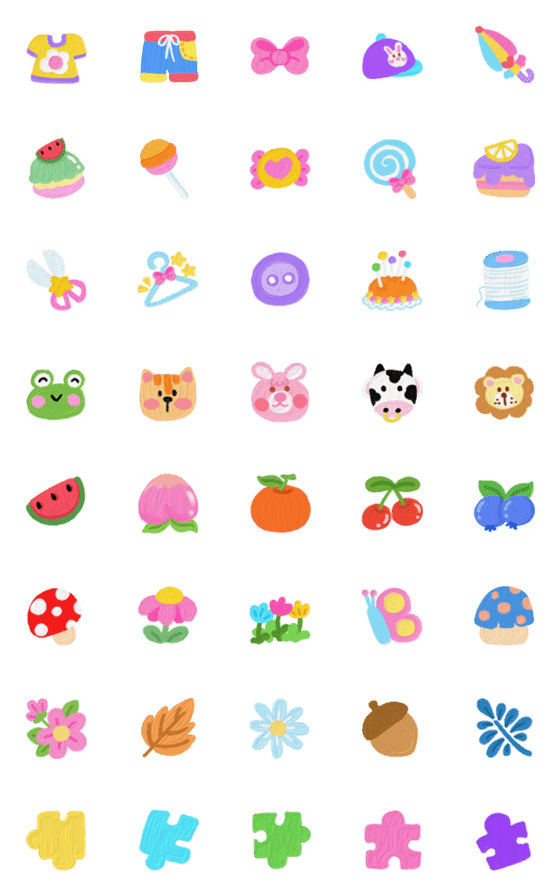 [LINE絵文字]Tiny cuteness things oil paint emojiの画像一覧