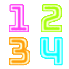 [LINE絵文字] Number neon colorful classic emojiの画像