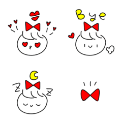 [LINE絵文字] 使いやすい かわいい毎日リボンガールの画像