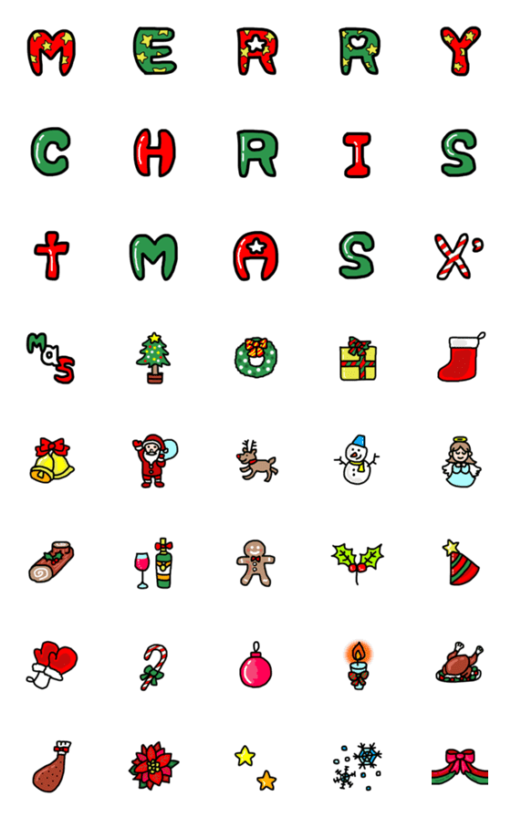 [LINE絵文字]クリスマスのデコレーション絵文字の画像一覧