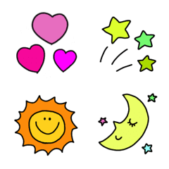[LINE絵文字] 使えるビビットカラー絵文字の画像