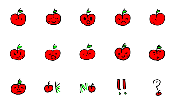 [LINE絵文字]りんごおかおの画像一覧
