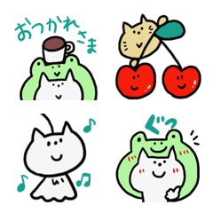 [LINE絵文字] かえるネコと仲間たちの絵文字♡の画像