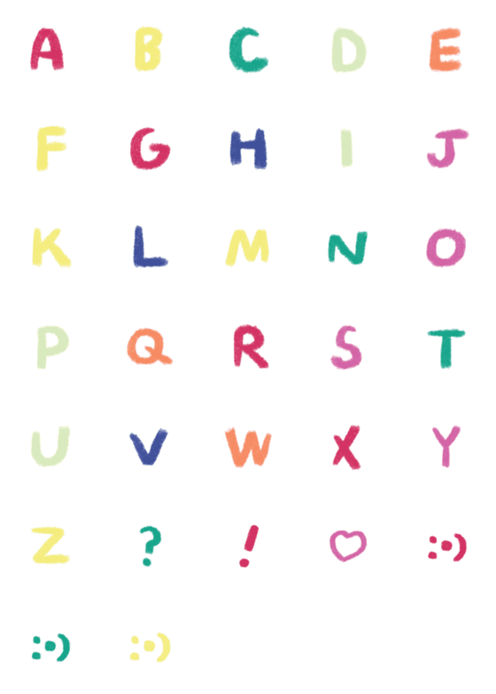 [LINE絵文字]crayon alphabetの画像一覧