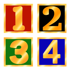 [LINE絵文字] Numbers classic gold emojiの画像