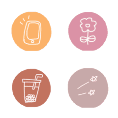 おしゃれ レトロ 丸 ゆるふわ2の絵文字メイン画像