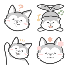 [LINE絵文字] ウチの愛犬♡シベリアンハスキーのもなかの画像