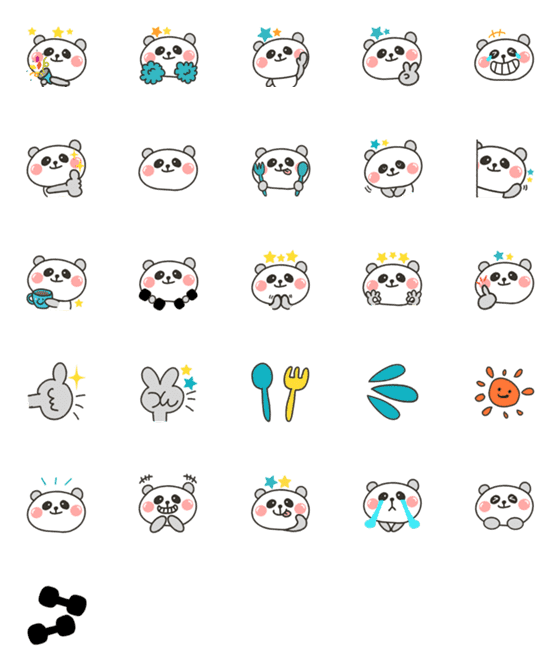 [LINE絵文字]WHITE Panda  えもじスタンプの画像一覧