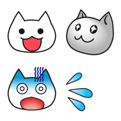 [LINE絵文字] シンプルかわいい猫絵文字1の画像