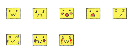 [LINE絵文字]Yellow Sqaureの画像一覧