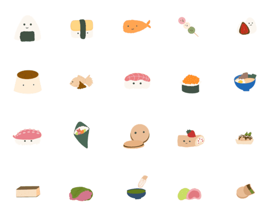 [LINE絵文字]Kawaii Japanese foodの画像一覧