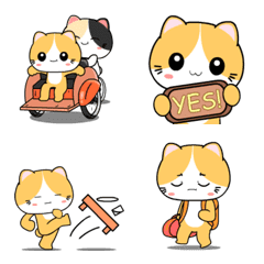[LINE絵文字] Yellow cat : emojiの画像