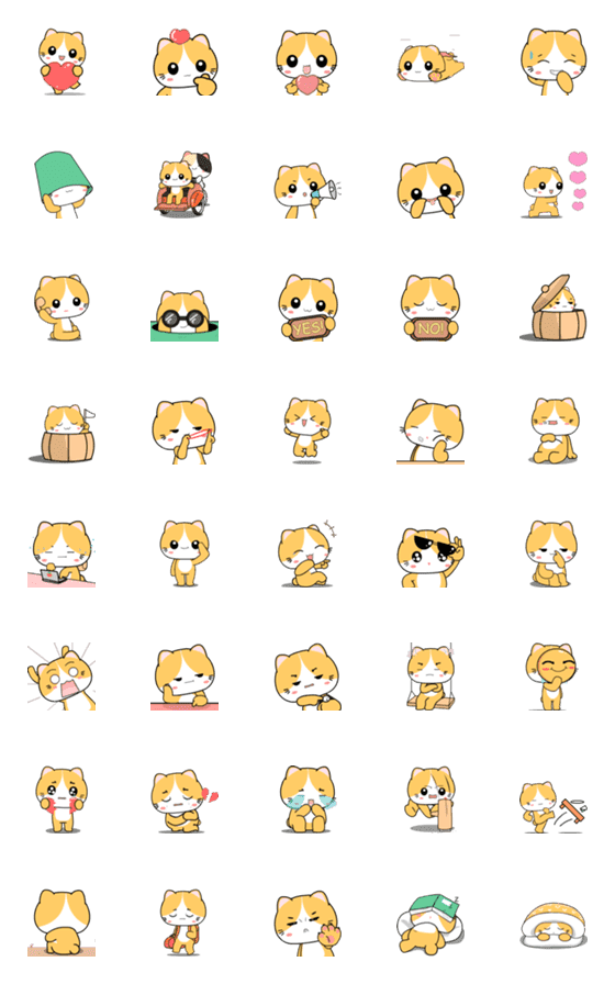 [LINE絵文字]Yellow cat : emojiの画像一覧