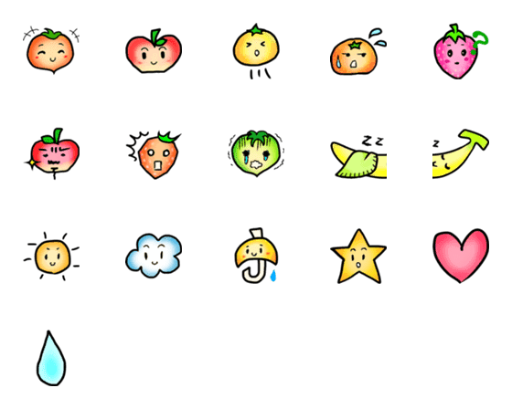 [LINE絵文字]Happy_Fruitsの画像一覧