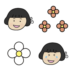 [LINE絵文字] ほんわか天パのおかっぱちゃん(絵文字)の画像