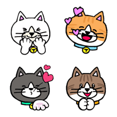 [LINE絵文字] シンプルで使いやすい、ねこさん達の画像