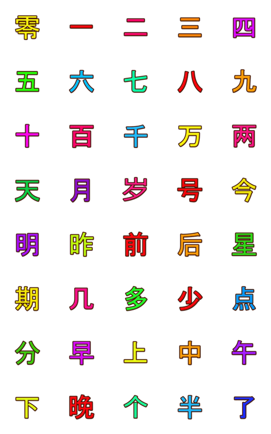 [LINE絵文字]Chinese Nubersの画像一覧