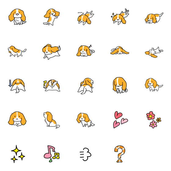 [LINE絵文字]LOVE！！キャバリア（ブレンハイム）の画像一覧