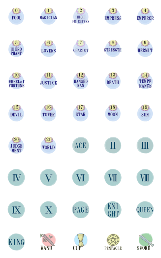 [LINE絵文字]タロット占いで使う絵文字の画像一覧