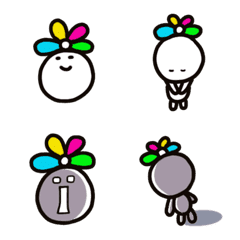 [LINE絵文字] 花のある顔 絵文字の画像