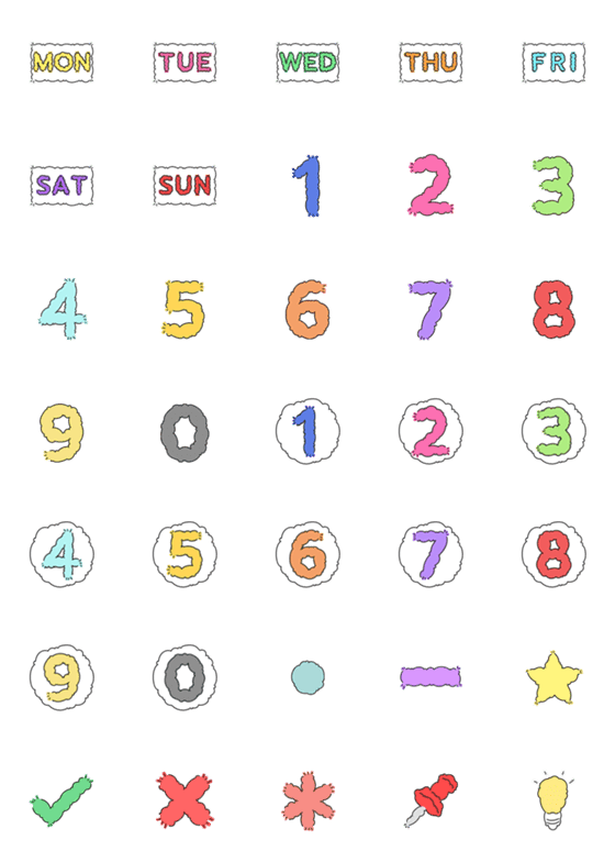 [LINE絵文字]fluffy color scheduleの画像一覧