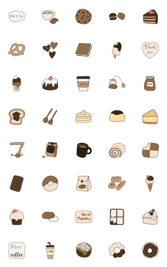 [LINE絵文字]Cake and cream emojiの画像一覧