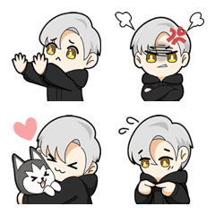 [LINE絵文字] StayNarosZ Black Hoodie Emojiの画像