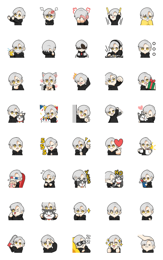 [LINE絵文字]StayNarosZ Black Hoodie Emojiの画像一覧