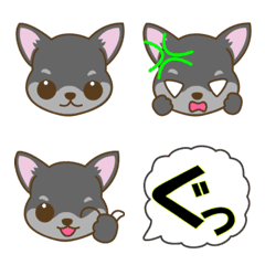[LINE絵文字] ちわわ絵文字(ブラックタン)の画像