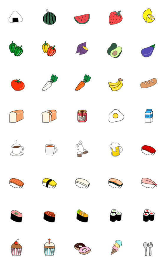 [LINE絵文字]ななもんの食べ物絵文字の画像一覧