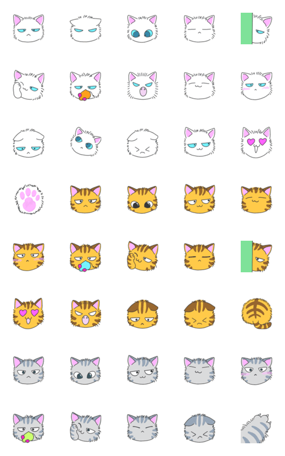 [LINE絵文字]もふねこ絵文字 Ver.2の画像一覧