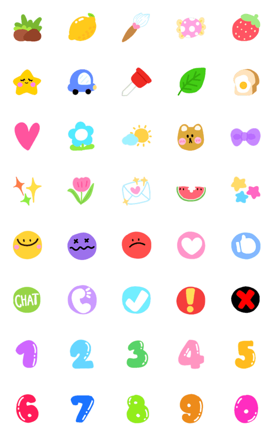[LINE絵文字]Number and Adorable simple thing emojiの画像一覧