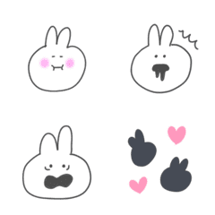[LINE絵文字] ゆるウサギの顔絵文字の画像