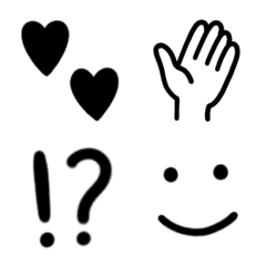 [LINE絵文字] モノクロ⭐︎シンプル線画絵文字の画像