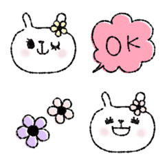 [LINE絵文字] シンプルかわいい♡うさぎ絵文字の画像