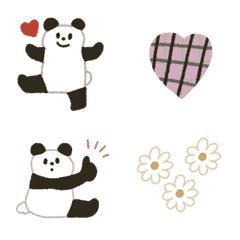 [LINE絵文字] ◯PANDA◯くすみカラーの画像