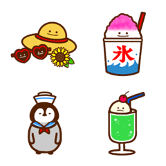 [LINE絵文字] シンプルでかわいい夏の絵文字の画像