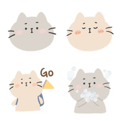 [LINE絵文字] GrayMeow＆OrangeMeowの画像