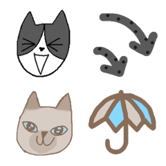 猫ちゃんの絵文字と文末記号の絵文字メイン画像