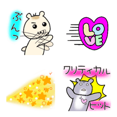 [LINE絵文字] いろいろ投げるハムスター絵文字の画像