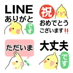 [LINE絵文字] ラクガキ動物園52-2【オカメインコ8】の画像