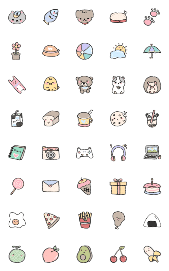 [LINE絵文字]kawaii daily lifeの画像一覧