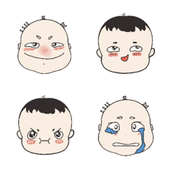 [LINE絵文字] 423 Bald friends facial expressionの画像