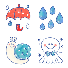 [LINE絵文字] 色々絵文字“ふんわり★梅雨だよ”の画像