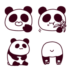 [LINE絵文字] ふわふわ動物①パンダさんセットの画像