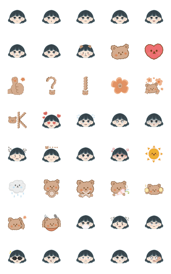 [LINE絵文字]Hipster Girl and Cotton Bea - Emoticonの画像一覧
