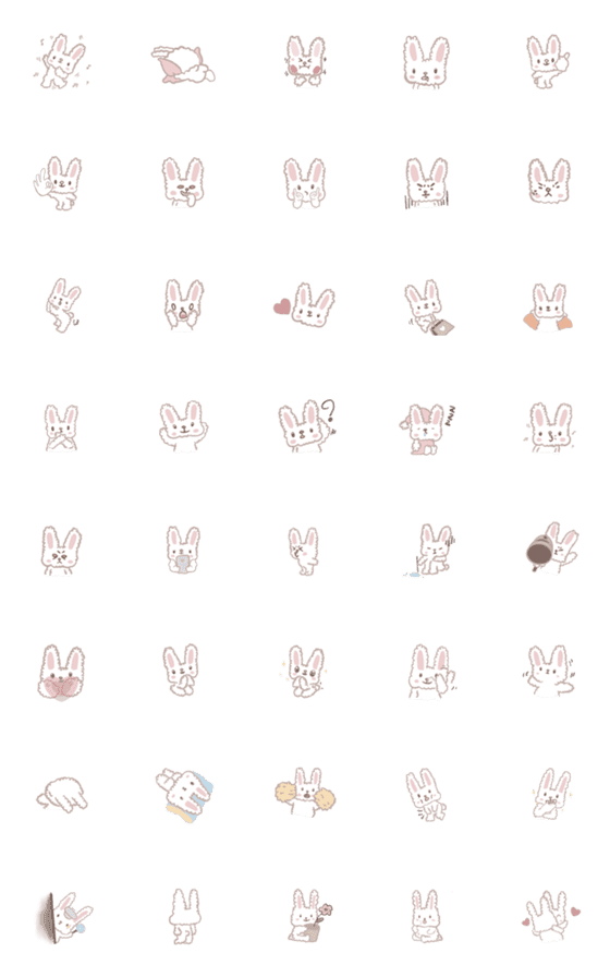[LINE絵文字]Bunny chubby cuteの画像一覧