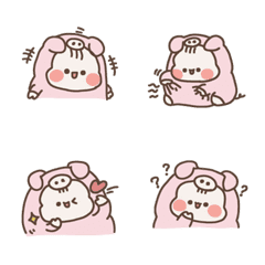 [LINE絵文字] ピンクの子豚の画像